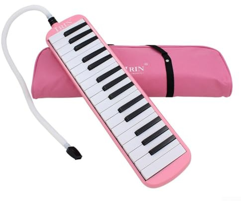 Leichte tragbare Melodica mit 32 Tasten, ideal für Anfänger in der Musikerziehung (Rosa)