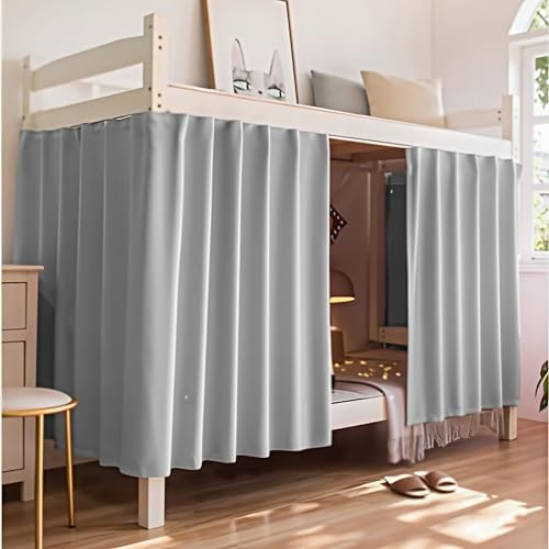 ITODA Students Bunk Bed Bottom Curtains Dormitory Blackout Bed Tent Lightproof Canopy Curtain Mosquito Protection Nets Dormitory Shading Curtains Privacy Draperies for Single Bed