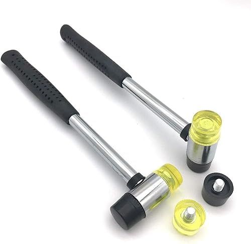 2Pcs Rubber Mallet Hammer, 25 mm Small Nylon Hammer with Non-Slip Rubber Grip for Jewelry DIY Craft Tools Leather Craft