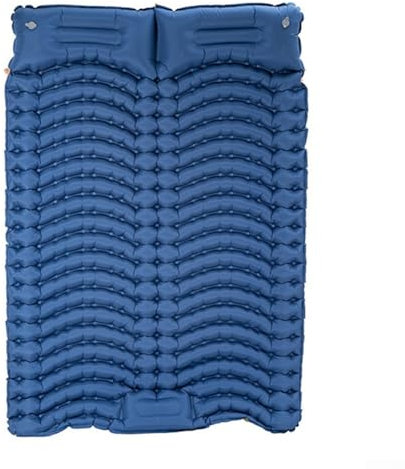 ZiStarlilife Colchón de aire para camping, cama inflable doble, con bomba de pie incorporada, almohadilla para dormir al aire libre, equipo de senderismo portátil impermeable, azul marino, 200 x 140 x