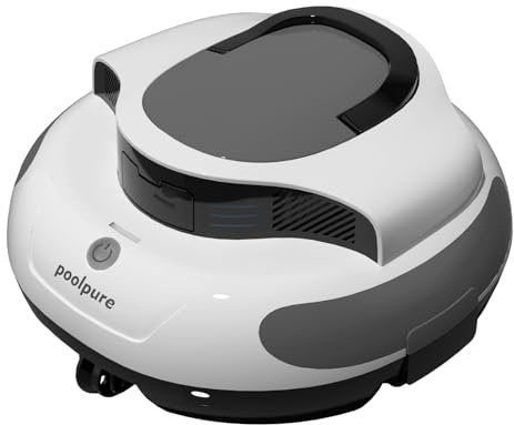 PoolPure Aquaguard SE II Cordless Robotic Pool Cleaner with Dual 30W Motors, 5000mAh Battery, 120-Minute Runtime, Perfect for Above-Ground Pools