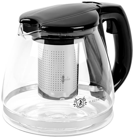 KARL HAUSMANN Théière en Verre 1,5L avec Infuseur - Theiere avec Filtre pour Thé, Infusions et Café | Verre Résistant à La Chaleur, Bec Verseur sans Goutte, Facile à Nettoyer