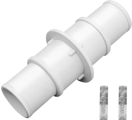 Raccord de tuyau pour tuyau de piscine 38 mm, connecteur 2 voies de 38 mm, adaptateur de tuyau de piscine avec 2 anneaux en fer, raccord de tuyau pour aspirateur de piscine, pompes à filtre (1 pièce)