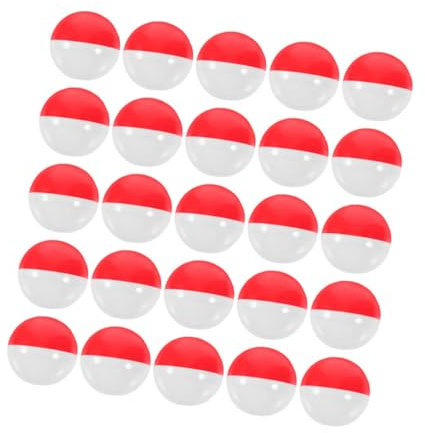 GARIOUANS 50pcs 60mm Red-white Dual Color Empty Gumballs Plastic Candy Storage Balls for Party Favors and Claw Machine Fillable Toy Candy Containers