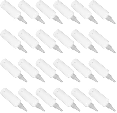 Healifty 24pcs Pet Pointed Tip Squeeze Bottle Empty Refillable Leakproof Plastic Travel Bottles for Skincare Cosmetics Craft Paint