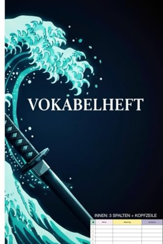 Vokabelheft A5 3 Spalten: Anime Action Stil für Jungs & Teenager | Vokabelbuch für Schule & Gymnasium