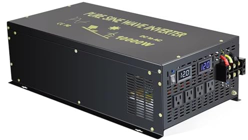 Transformateur Onduleur Solaire À Onde Sinusoïdale Pure 24V À 220V 10000W Panneau Solaire Générateur Batterie Convertisseur 12/48/72/110V CC À 120V/230V/240V CA(12V,120V)