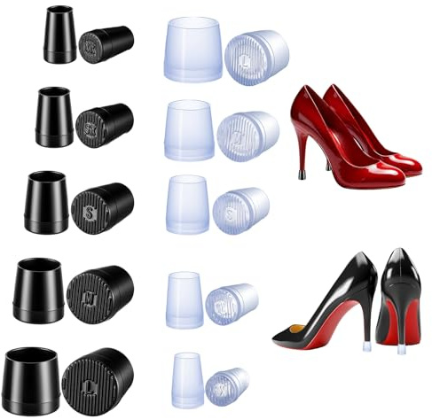 XLIUAX 20 Paar Absatzschoner High Heels, Absatzschoner Sohle für Schuhe | 5 Größen Sohle Schuhe Absatzschutz Antirutsch Pumps Fersenschützer Fersenkappen Schutz für Gras Hochzeit Freien Aktivitäten