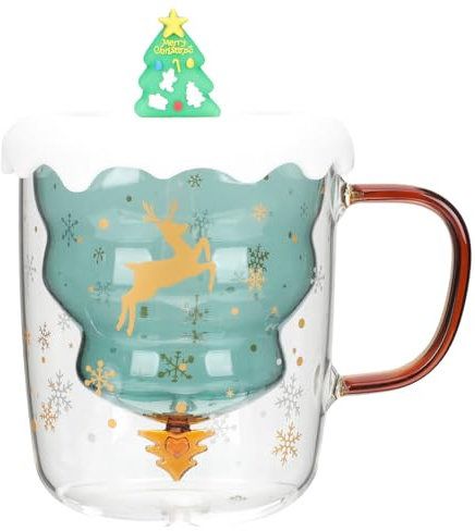 NUOBESTY Verre à Vin de Noël Élégant Verre à Eau et Lait Tasse à Boisson Multifonction Accessoire de Fête Décoratif