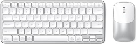 Satechi Combo Tastiera e Mouse Wireless Slim CEX1, QWERTY US, Argento | Layout Americano, Bluetooth multi-dispositivo, ricevitore USB-C, per Mac, Windows e altro