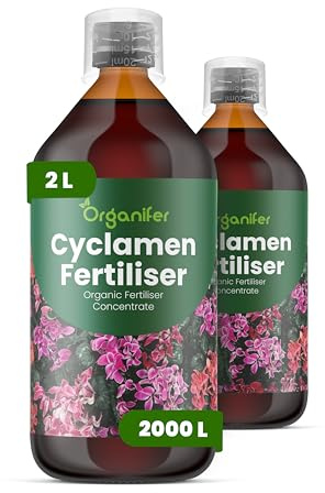 Engrais liquide organique 2x1L pour cyclamen – feuilles luxuriantes et fleurs éclatantes – Organifer