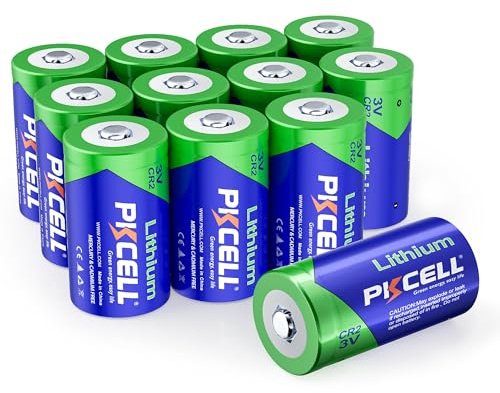 PKCELL CR2 3V Lithium Battery 850mAh Non-Rechargeable - 12 Pack | 800 mAh,Flashes Fotográficos y Linternas