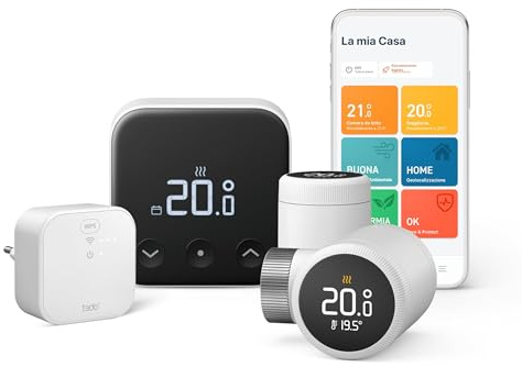 tado Termostato de radiador Inteligente Starter Kit con Bridge X, Termostato Inteligente X y Sensor de Temperatura inalámbrico X