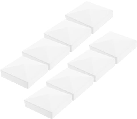 Generico 8 Pezzi Copertura per Pvc da Cappello Piatto Esterno Resistente alle Intemperie Protezione per Pali di Recinzione Bianca per Uso Esterno