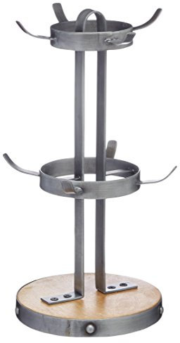 KitchenCraft Industrial Kitchen Becherhalter, Becher und Tassenbaum, Mangoholz und Eisen, für 8 Tassen und Becher, 32 cm