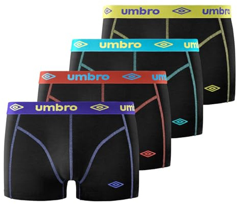 Umbro Calzoncillo Ropa Interior Hombre Algodón Liso (Paquete de 4)