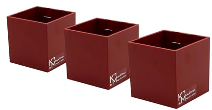 KalaMitica - Set of 3 Magnetic Cubes 6.5 cm - Red - Storage Boxes or Magnetic Cachepots with Powerful Magnet for Wall Magnetic Boards