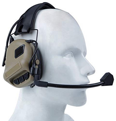 Cuffie tattiche Riprese elettroniche Cuffie antirumore NRR 21 dB Amplificazione del suono Riduzione del rumore Cuffie auricolari Caccia con la ripresa Cuffie antirumore con microfono staccabile