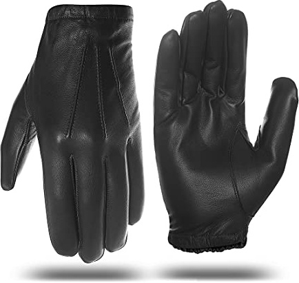 Harssidanzar Handskar för polistjänst i minced leather non doubled pour homme GM031EU, svart, storlek M