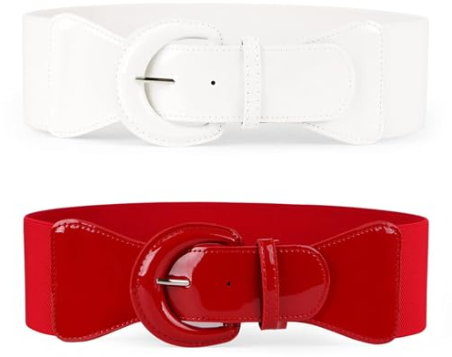 JasGood Breiter Damen Gürtel - Fashion Ledergürtel Mehrfarbig Optional - Bestes Geschenk für Mama, Freundin, Schwester - Geeignet für Formelle & Informelle Anlässe