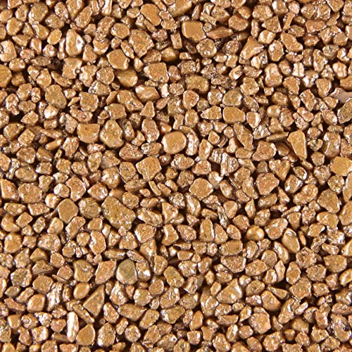 Terralith Steinteppich Metallic Komplett-Set für 1qm - Körnung: fein - 2-4mm mit Reinacrylat Bindemittel - für Wand in gold