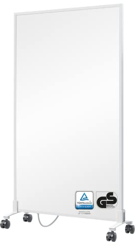 BR Bringer Infrarotheizung Standgerät - 700 Watt - Energiesparend - Mobile Elektroheizung mit Standfüßen auf Rollen - TÜV & GS - Deutsche Qualitätsmarke (weiß)