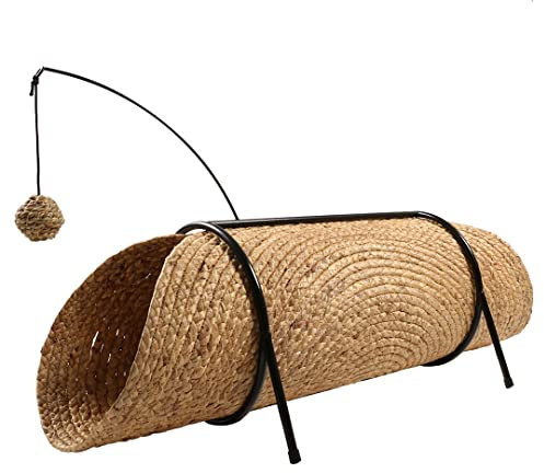 D&D Home, Reina Spieltunnel für Katzen, 80 x 36 x 25 cm, Beige, Spielzeug, Beige, Katze