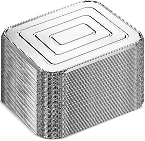 MontoPack Half-Size Aluminium Foil Lids | [50 Pack] | Perfect Fit for 9x13 Roasting Pans | Premium Quality for Baking & Catering | Disposable Food Prep Containers Lids