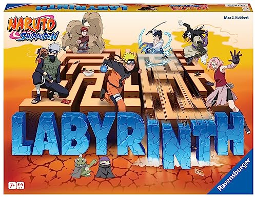 Ravensburger 27557 - Naruto Shippuden Labyrinth - Der Familienspiel-Klassiker für 2-4 Spieler ab 7 Jahren im Look der Animeserie