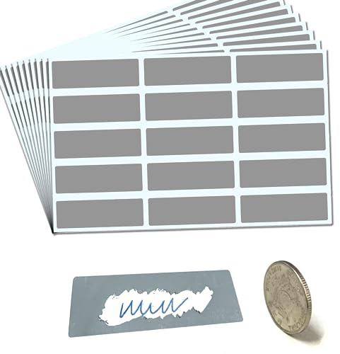 600 Pièces, 48 x 15mm - Autocollant a Gratter, Carte à Gratter - Gris (Scratch Card Sticker)