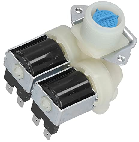 V¨¢lvula de Entrada de Agua Universal para Lavadora V¨¢lvula de Doble Cabezal Accesorios de V¨¢lvula Solenoide de Repuesto Interruptor de V¨¢lvula de Entrada de Agua para Lavadora