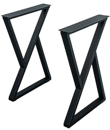 AKOGG 2 Stück Tischbein Metall,Tischgestell Aus Eisen,DIY Möbelbeine,Industrial Tischgestell Tischkufen,Mit Schrauben Und Bodenschonern,Für Schreibtisch Esstisch,Konferenztisch Usw.Schwarz (Size : 50