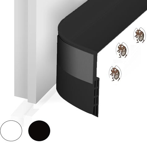 Zugluftstopper für Türen Selbstklebender Schwarz, Heizkosten sparender Kälteschutz Türdichtung unten, Schallisolierung und Kälteschutz Haustür Dichtung (5 * 200cm)