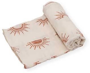 Zwergensache Musselin Tuch aus Bambus und Baumwolle | Pucktuch | Mullwindel | 120x120 cm | Spucktücher für Babys | Babydecke | extrem weich (Sonne)