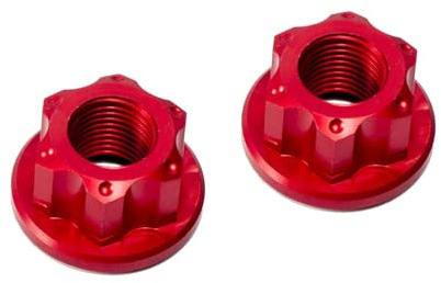 JISADER 2 stück Fahrrad Rad Hub Achse Muttern Fahrrad Hinterachse M10 Mutter, Bike Seil M10 Mutter Fahrrad Muttern Hinterrad Hub, Rot