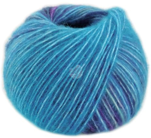 LANA GROSSA Picasso | Soffilo mit 36% Baby Alpaka, 36% Schurwolle (Merino extrafine), 28% Polyamid und interessantem Farbeffekt |50g Wolle zum Stricken & Häkeln | 210m Garn FB 3