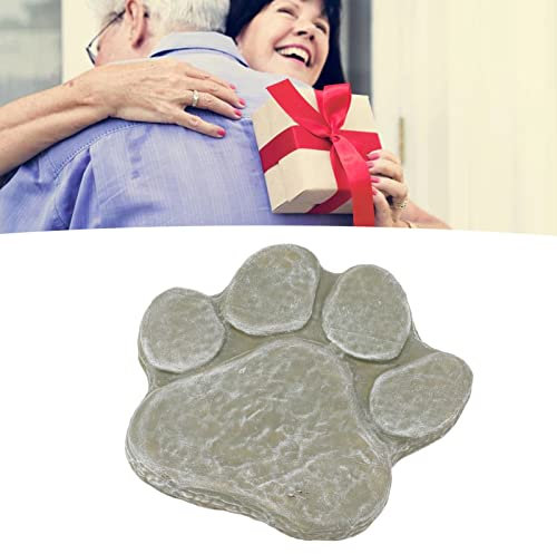 Pierre Commémorative D'empreinte de Patte de Chien, Monument en Résine Résistant aux Intempéries pour Pelouse Extérieure avec Forme de Patte de Gravure Spéciale, Confort pour les