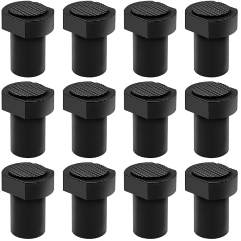 12 Stück Aluminiumlegierung Bankhaken Bank-Hundeklemme Holzbearbeitungstisch Spannbacken Werkbank Positionierung Hobelstopfen Hunde-Klemme Hobelbank Zubehör für 20mm Hundeloch Schwarz
