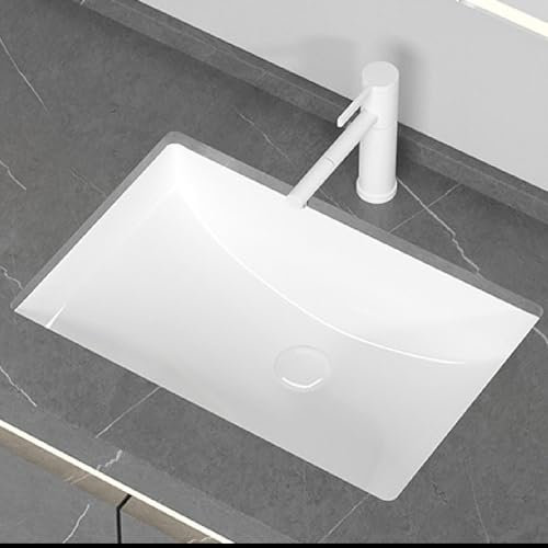 NSTVVEE Badezimmer-Waschbecken aus Keramik, quadratisches Unterbauwaschbecken, eingebettetes Waschbecken für Balkon, Zuhause, Garten, Bars, Toilette, Hotel, Wohnmo