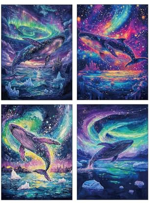 ISAKEN Kratzbilder Papier Coole Kinder Geschenke, 4 Stück Scratchboard Art für Erwachsene, Regenbogen Kratzpapier Kratzkunst für Erwachsene, Scratch Art Kinder für Bastelprojekte