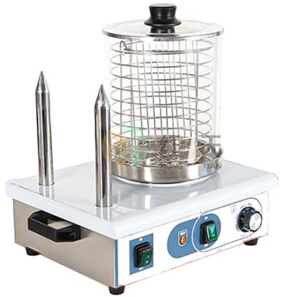 WOTZOV Machine à Hot-Dog 2/4 et cuiseur Vapeur pour Petits Pains, Grils de Contact électriques avec température de 50 à 200 ℃, cuiseurs Vapeur pour Petits déjeuners, Restaurants, Food TR