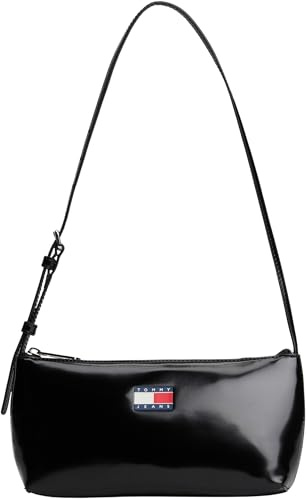 Tommy Jeans Donna Borsa a Spalla Must Bag Lucida, Nero (Black), Taglia Unica