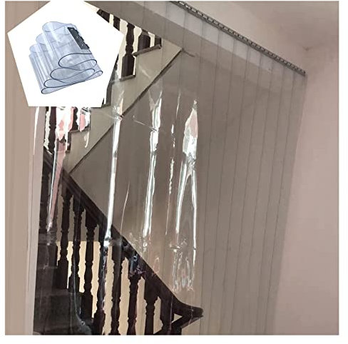 Transparenter PVC-Türvorhang Kit Maßgeschneiderter Kunststoffvorhang, durchsichtiger PVC-Streifenvorhang, Gefriervorhang, Industrie-Streifenvorhang für Geschäft, Fabrik, Geschäft