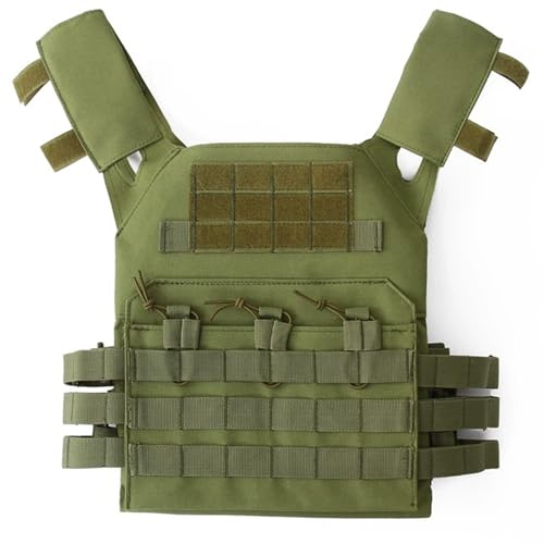 Lishuyeh Airsoft väst skum vadderad skyddande paintball lekväst lätt andningsaktiv utomhus sportväst justerbar molle väst för utomhusträning cosplay kostymer, Grön, one size