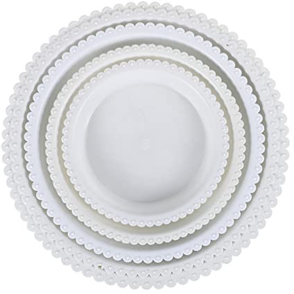 BESPORTBLE Vassoio per Vasi di Fiori Rotondo in Plastica Bianca 25 Pezzi