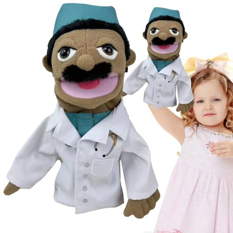Doctor Puppet Detektiv detektiv doktor doktor handdocka, mjuk plysch kock kock detektiv detektiv detektiv plysch.