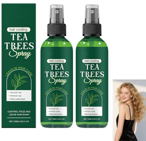 Tea Oil Spraybalsam, fuktgivande spray för frissigt hår och mjäll, naturligt uppfriskande för hår och hud, fuktgivande, utredningsmedel för torrt hår (2 st)