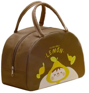 Yurosiay Carino Cartoon Modello Lunch Bag Isolato Pranzo Al Sacco, Borsa Da Picnic Box Portatile Borsa Da Pranzo Borsa Da Pranzo per Donna Uomini Bambini Studenti Viaggi Teal Brown