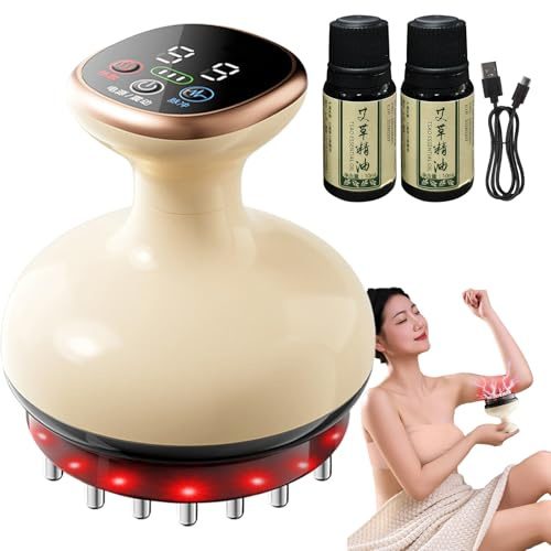 Dmuzsoih Outil de Massage pour Cellulite - Dispositif de Ventouse Électrique,Instrument Électrique de Gommages à Chauffage Réglable 9 Niveaux pour Cuisses Abdomen Fessiers
