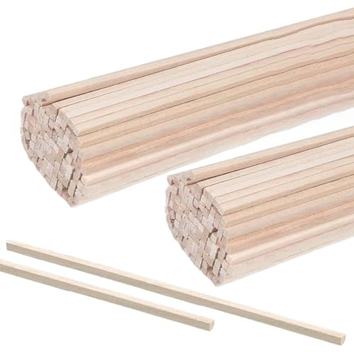 Palillos de madera para manualidades, 120 unidades, 30 cm, tallados a mano, para niños, adultos, actividades escolares